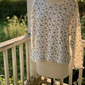 Penelope Rose Flower Top Large Floral Blouse